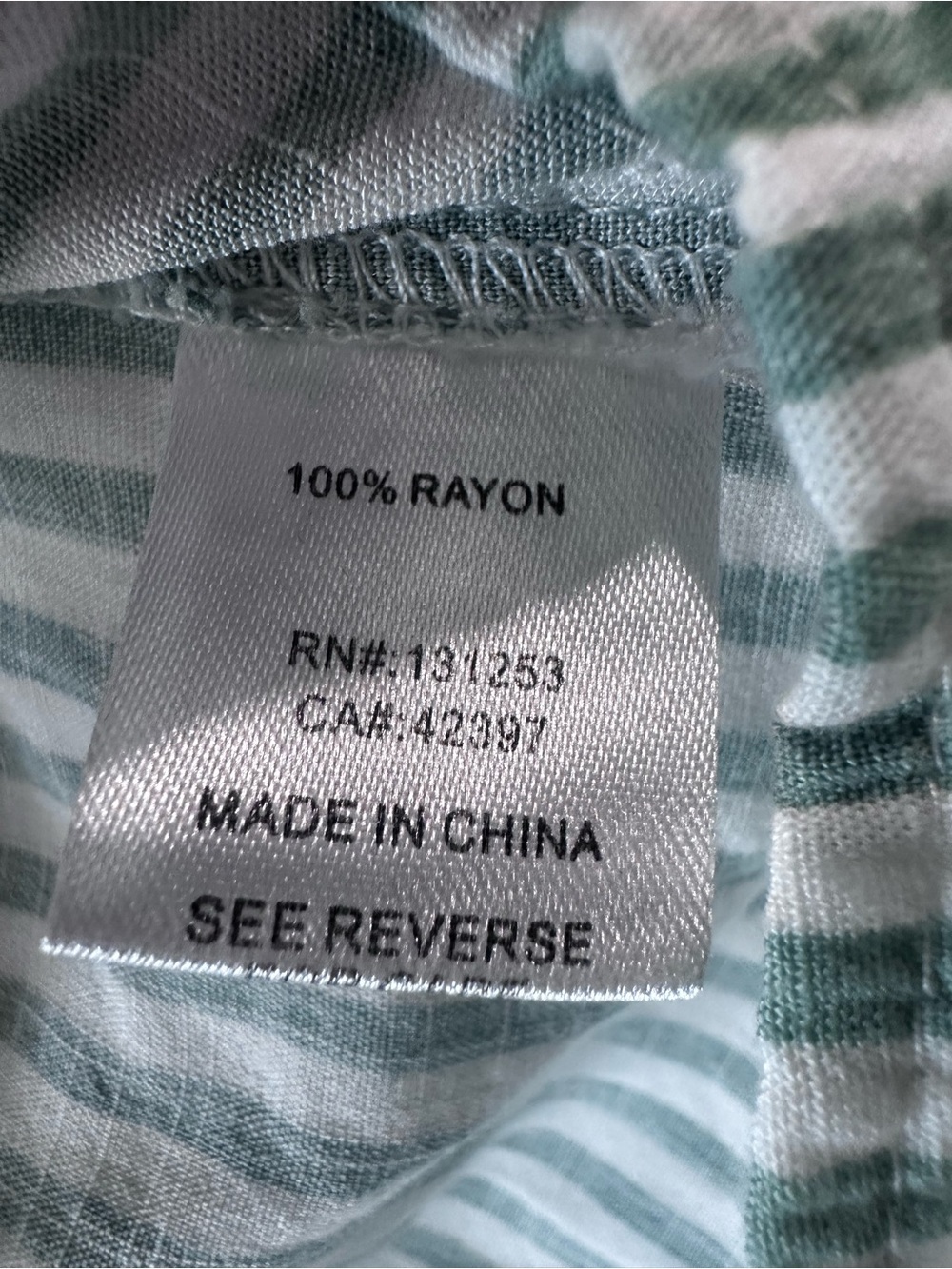 Pink Martini Mint Green and White Striped Sleeveless Button-Down Top - Picture 5 of 5